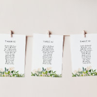 Elegante Olive Greenery Tischnummer Seating Chart