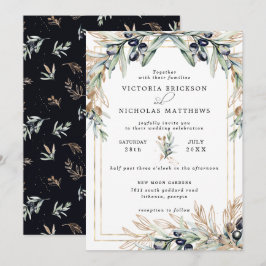 Elegante Olive Grove | Boho Botanische Einladung