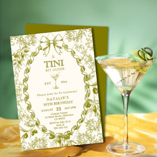 Elegante Olive Toile Ein Tini Bit älter als 30. Ge Einladung