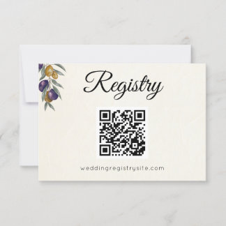 Elegante Olive Wedding Registry Enclosure Card RSVP Karte