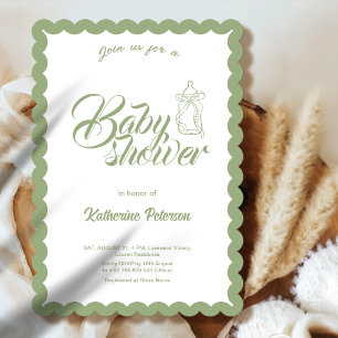Elegante Oliven-förmige Baby Shower-Einladung mit  Einladung