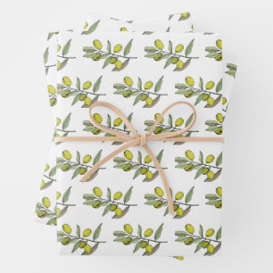 Elegante Oliven Geschenkpapier Set