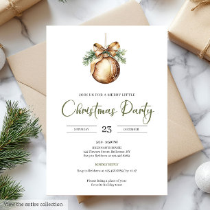Elegante Oliven-Nordic-Naturpalette Modernes Xmas Einladung