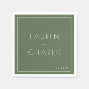 Elegante Oliven-Typografie Serviette