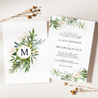 Elegante Olivenbäume Einladung zur Hochzeit