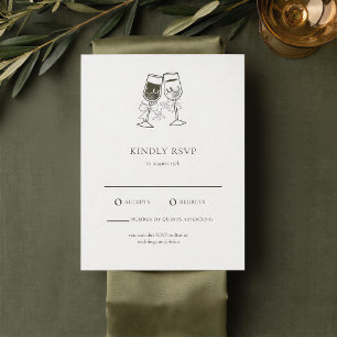 Elegante Olivenholz-Hochzeits-RSVP-Karte Begleitkarte