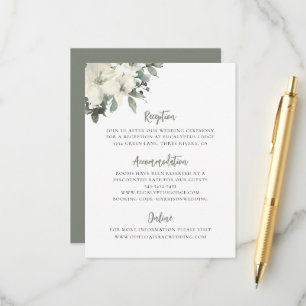 Elegante olivgrüne Blumen-Hochzeitseinlagekarte Begleitkarte