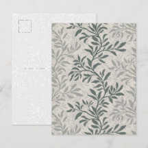 Elegante Olivgrüne Botanische Blattreben-Kunstpost