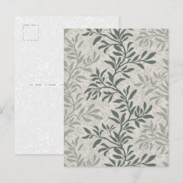 Elegante Olivgrüne Botanische Blattreben-Kunstpost Postkarte
