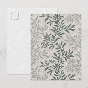 Elegante Olivgrüne Botanische Blattreben-Kunstpost Postkarte