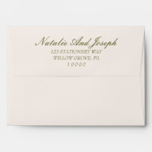 Elegante olivgrüne Creme-Old-Money-Retro-Hochzeit
