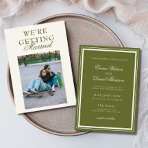 Elegante olivgrüne minimalistische Hochzeit