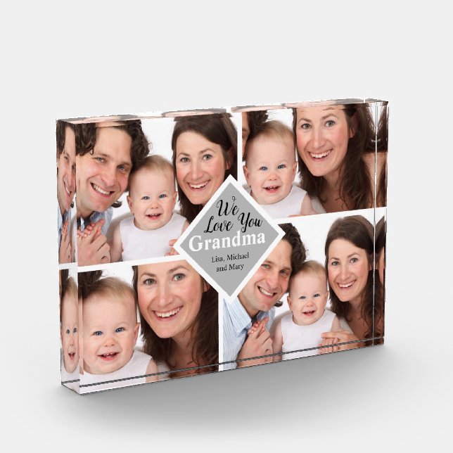 Elegante Oma Familie Vier Fotos Name Skript (Links)