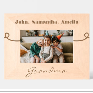 Elegante Oma Name Individuelle Holzrahmen  Geätzte Rahmen