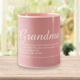 Elegante Oma Script Definition Dusty Rose Rosa Zweifarbige Tasse