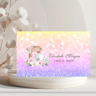 Elegante Ombre-Bokeh-Gold-Glitter-Mischer-Blumen Visitenkarte