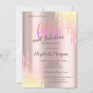 Elegante Ombre Glitter-Tropfen zum 50. Geburtstag  Einladung
