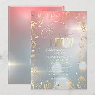 Elegante Ombre-Gold-Firmenweihnachtsfeier Einladung