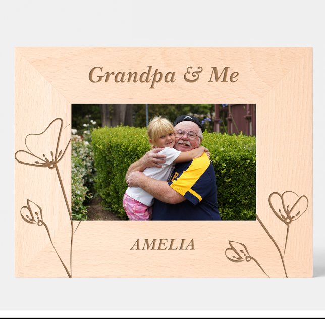 Elegante Opa-Blume mit maßgeschneiderten Holzrahme Geätzte Rahmen (Von Creator hochgeladen)