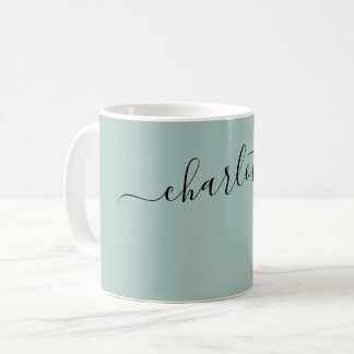 Elegante Opalfarbene Moderne Name Personalisiert Kaffeetasse