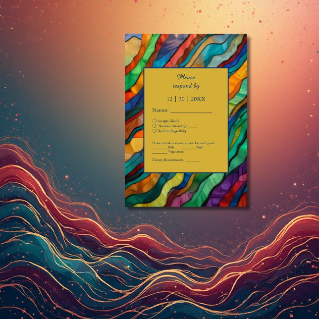 Elegante opulente afrikanische Hochzeit in Urlaubs RSVP Karte (Von Creator hochgeladen)