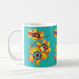 Elegante Orange Blume - Aqua Tasse