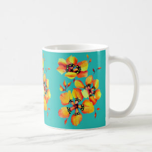 Elegante Orange Blume - Aqua Tasse