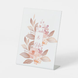 Elegante Orange Blume Hochzeitskarten und Geschenk Sockelschild