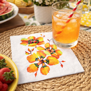 Elegante Orange Blume - Individuelle Anpassung Serviette