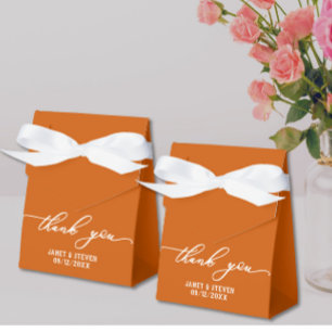 Elegante Orange Burnt Bevorzugung Box Geschenkschachtel