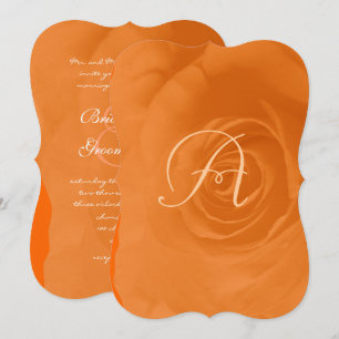 Elegante Orange Coral Rose Hochzeit Einladung