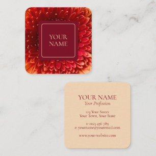 Elegante Orange & Cream Floral Business Card Quadratische Visitenkarte