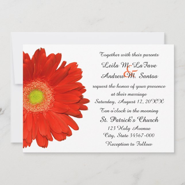 Elegante orange einladung (Vorderseite)
