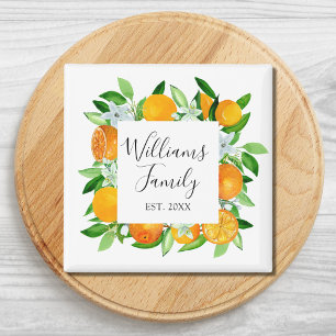 Elegante Orange Früchte und Blume Sommer Blumen Magnet