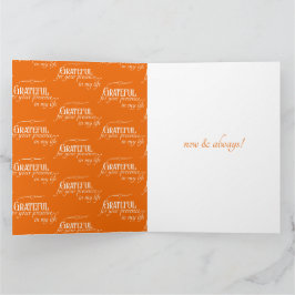 Elegante Orange Grateful Festive Erntedank Card Karte