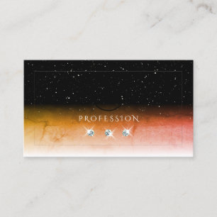 Elegante Orange Marbled Schwarz-weiß Add-Logo-Juwe Visitenkarte