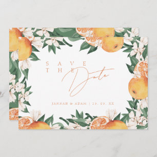 Elegante Orange Mediterranean Citrus Wedding Save The Date