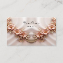 Elegante Orange Peach Floral Business Card