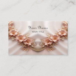 Elegante Orange Peach Floral Business Card Visitenkarte