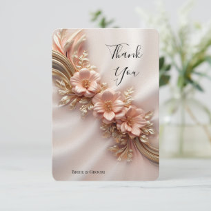 Elegante Orange Peach Floral Dankeschön Karte