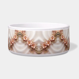 Elegante Orange Peach Floral Keramik Pet Bowl Napf