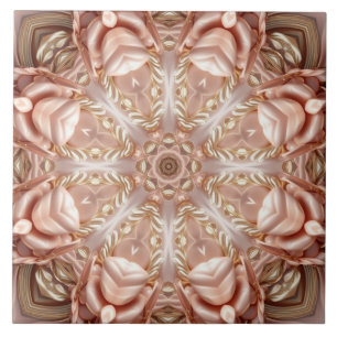 Elegante Orange Peach Floral Keramik Tile Fliese