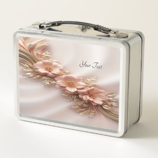 Elegante Orange Peach Floral Lunchbox