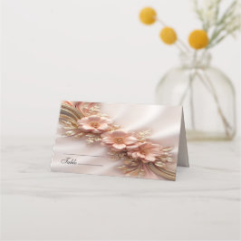 Elegante Orange Peach Floral Platzkarte