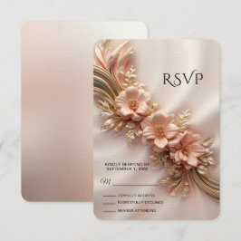 Elegante Orange Peach Floral RSVP Card Karte