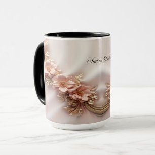 Elegante Orange Peach Floral Tasse