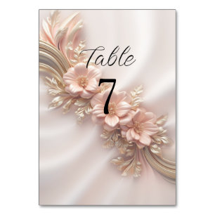 Elegante Orange Peach Floral Tischnummer
