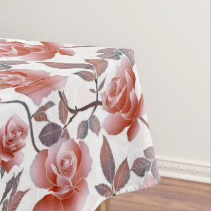 Elegante Orange Peach Rose Blume Tischdecke