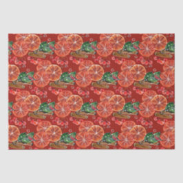 Elegante Orange Slices Cinnamon Sticks Seidenpapier