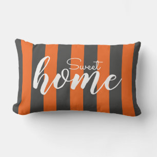 Elegante Orange Striping Muster Test Sweet Zuhause Lendenkissen